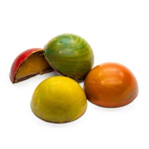 Coffret de chocolats demi sphères agrumes